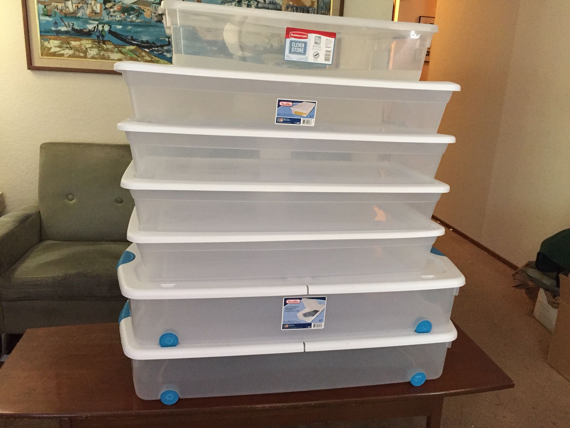 3 Rubbermaid 16.8 gallon under bed Storage Containers for Sale in  Montesano, WA - OfferUp