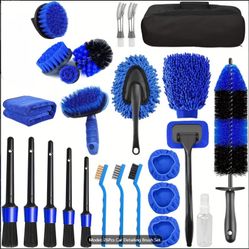 Professional 26pc Car Auto Vehicle Detailing Brush Tools  Set Kit Interior Exterior Wheels Windshield New Sealed