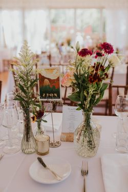 Wedding decor, floral supplies, bubbles, frames, hair piece