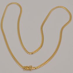 Cuban Link Chain 10k Yellow Gold Solid 3.2 mm 16.3 Grams
