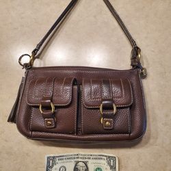 Chaps Brown Leather Purse/Handbag
