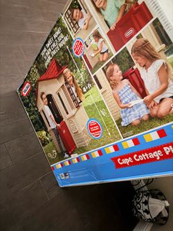 New Little Tikes Cape Cottage Playhouse with Working Doors, Windows, and Shutters - Tan