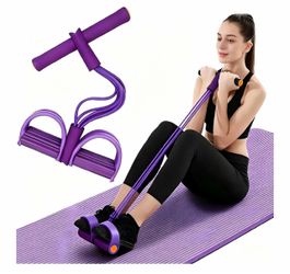 $7 firm Pedal Resistance Bands with Handles, Upgrade 6-Tubes Elastic Bands for Exercise, Natural Rubber Foot Pedal Resistance Bands, Multifunction Fit