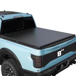 Truck Bed Tonneau Cover Compatible With Ford F150 F-150 2015-2025 8.2 Ft Long Box, Soft Roll Up Style