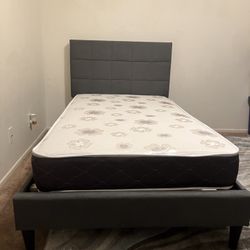 Twin Size Frame And Mattress