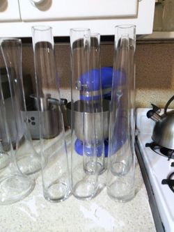 Tall glass vases