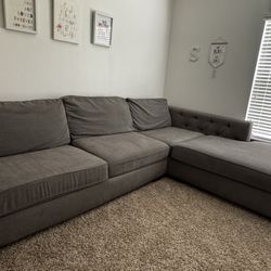 2 Piece Sectional Gray Couch 