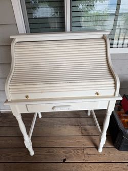 Antique roll top desk hutch