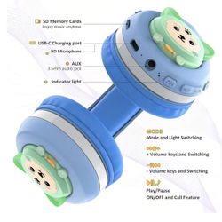 ✨ CB-7S Kids Bluetooth Headphones LED cat-eye lights that flash with music — fun for kids 🎧🐱✨