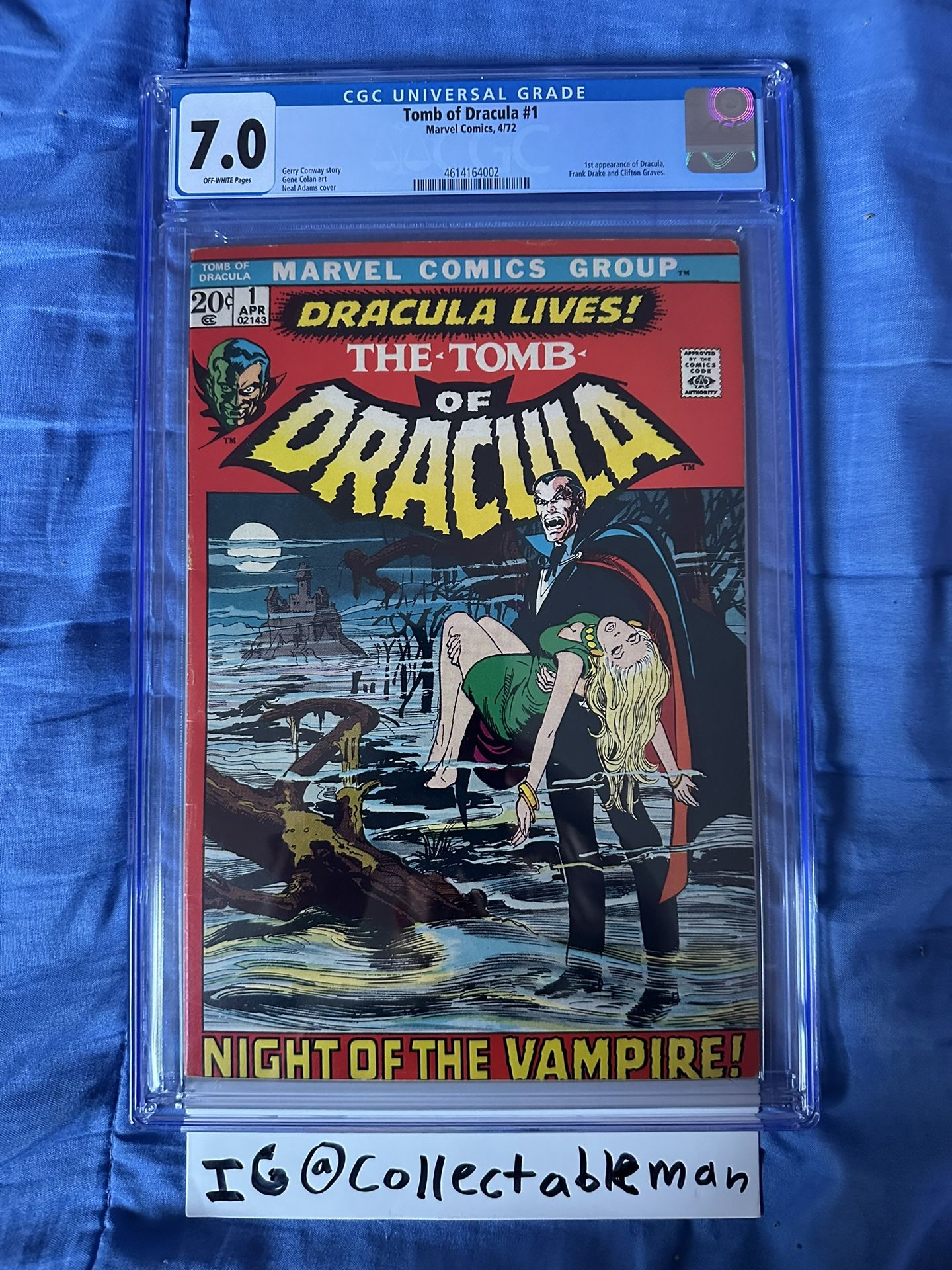 Tomb of Dracula #1 CGC 7.0 1972 1st app. Dracula in a Marvel comic
