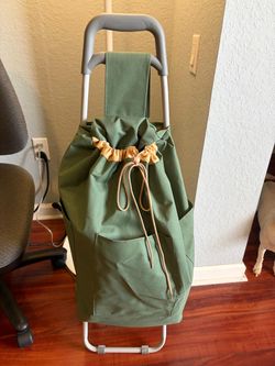 Rolling Shopping Cart with Drawstring Bag