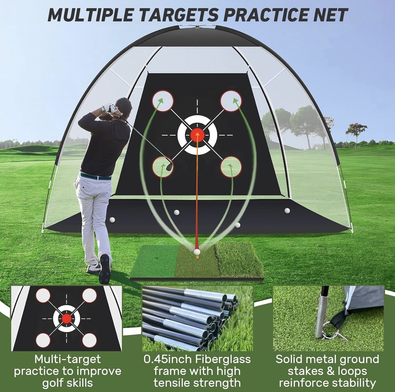 Golf Net With Pratice Mat