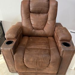 Power Reclining Couch Chair Brown