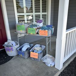 Baby Boy Yard Sale On The Porch 
