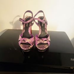 White black house Market stiletto purple snake skin heels