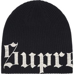 Supreme Old English Printed Logo Cotton Beanie Black