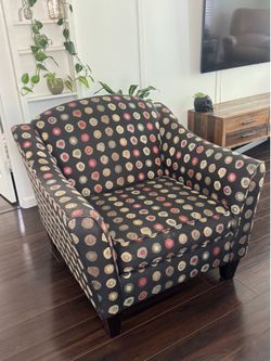 Used Bauhaus Wingback Armchair - Circle Pattern - Stylish Accent Chair
