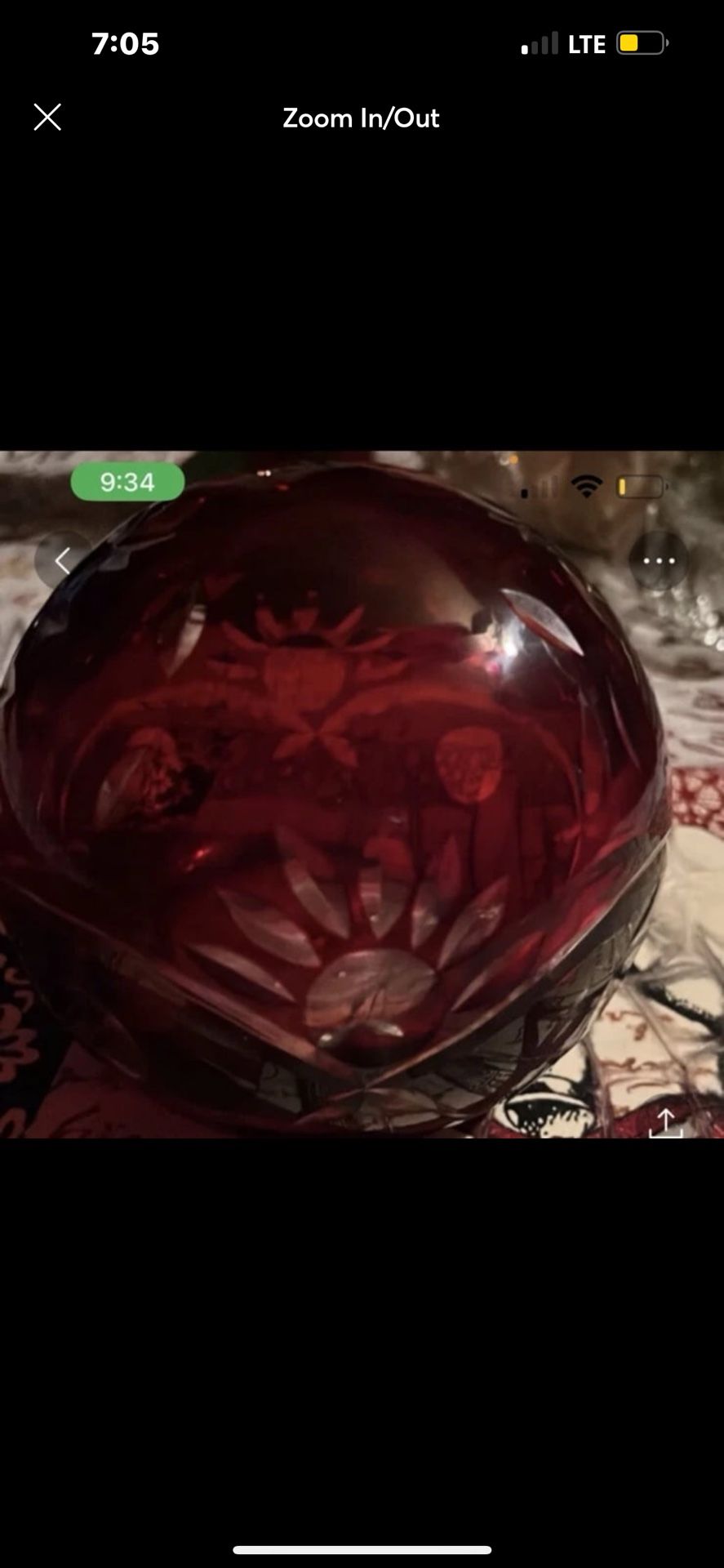 Large ruby red glass ball can be a paper weight no chips vintage