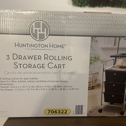 3 Drawer Rolling Storage Cart
