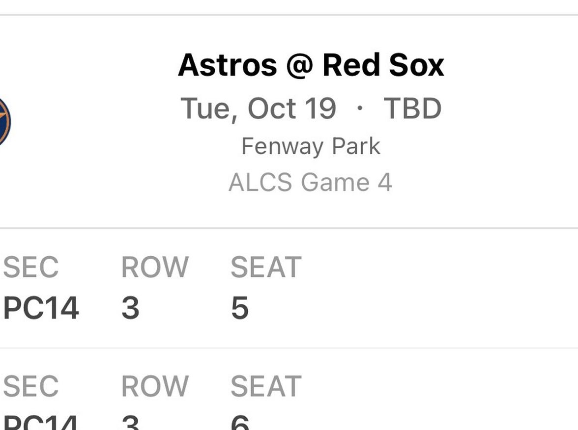Red Sox Tickets ALCS 10/19