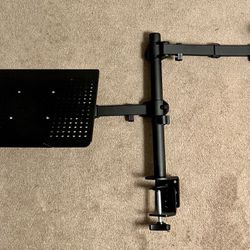 Vivo Dual Arm Monitor Stand W/ laptop Tray