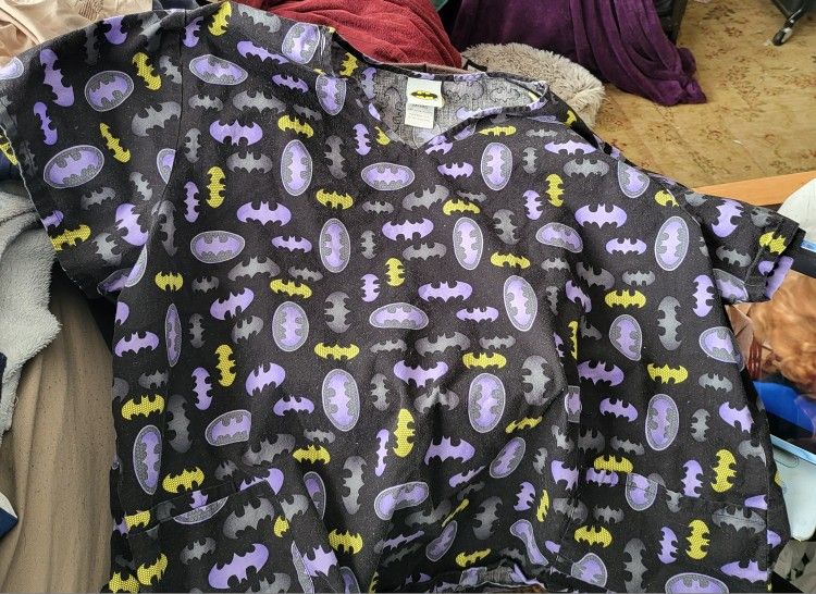 3X Batman Scrub Top