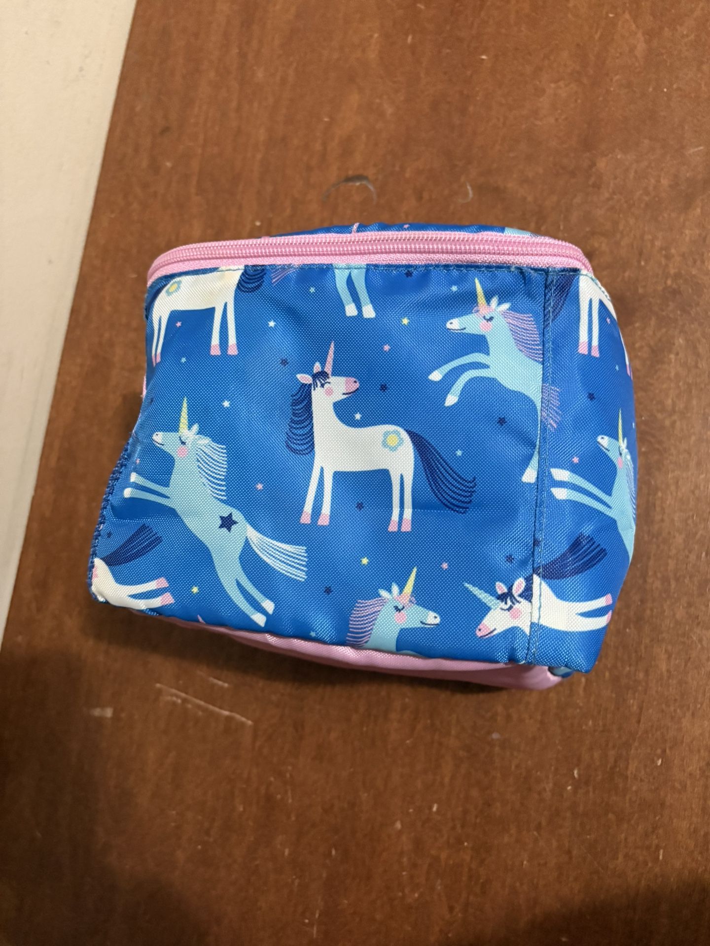 Unicorn Print Kids Lunch Bag - Blue and Pink