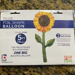 Sunflower Foil Shape Balloon 5FT. TALL