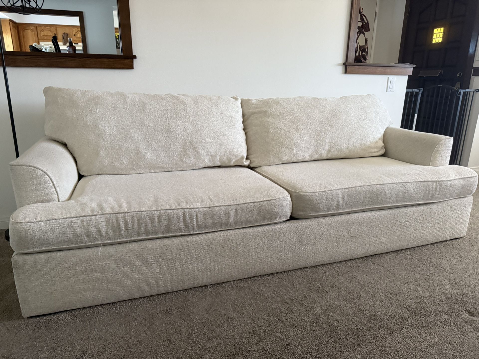Cream Couch, Super Comfy, Deep Seats, No Pets