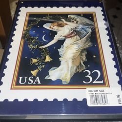 Night Sky Angel Postal Stamp Plaque 8 x 10 Perfect Size with Vibrant Colors