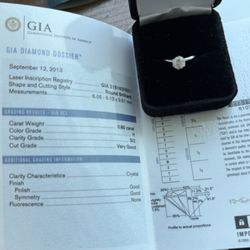 GIA-Certified 0.80ct Diamond Solitaire Engagement Ring – 14K White Gold