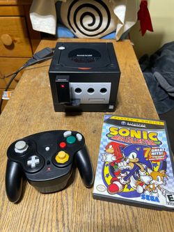 Nintendo GameCube Console Black DOL-101 + Controller + Cables & Sonic Mega Collection