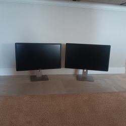 dual monitor 24 inch dell widescreen monitors 24" wide screen computer desktop moniter pc computers desktops pcs