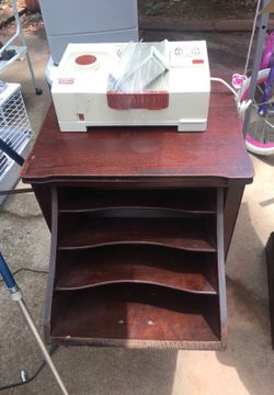 Antique magazine cabinet- side table