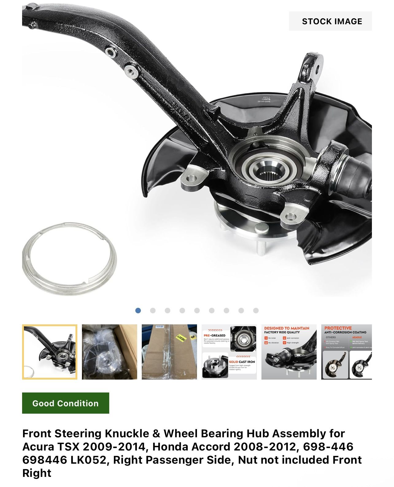 Front Steering Knuckle & Wheel Bearing Hub Assembly