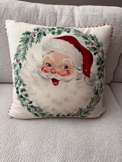 Vintage-Style Santa Claus Christmas Throw Pillow