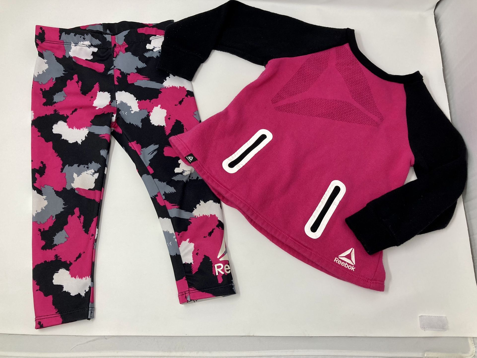 Toddler Girls Reebok 2 Piece Pink Sweater Active Wear Outfit
