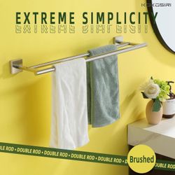 Bath Towel Holder Bathroom Accessories Towel Bar for Toilet Kitchen Necklace Holder 20 Inch Brushed