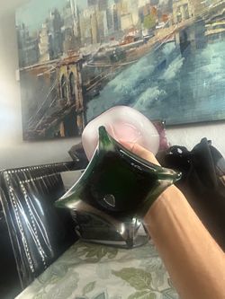 Green Art Glass Vase