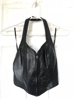 Vintage leather halter top