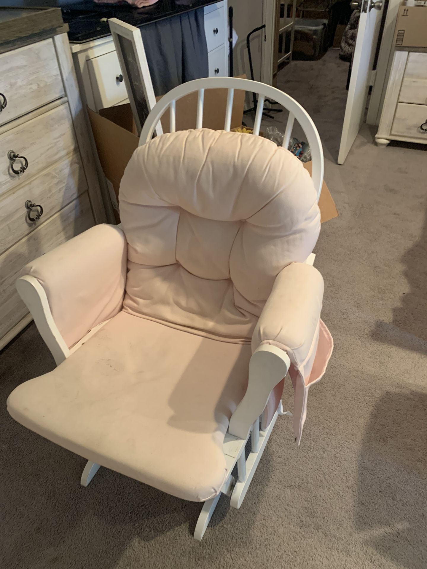 Rocking Chair Restoration Hardware Baby Glider Belgian Slipcovered
