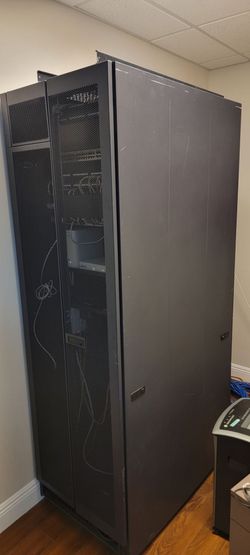 Black Server Rack Cabinet with Perforated Door