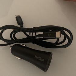 Belkin 27 Watt Car USB-C Car Charger Plus Cable