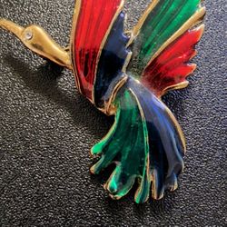 Beautifully Colored Old Brooch & Earrings Set