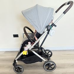 Cybex Eezy Twist Stroller With Two Car seats Cloud G