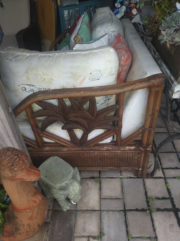 Patio Furniture Double Set Couch One Chair And Swivel Patio Furniture Double Set Couch One Chair And Swivel Ratten Palm Decor On Sides Of For In Orlando Fl Offerup