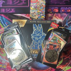 MEGA LUCARIO ETB , 1 MEGA BOOSTER BUNDLE & 2 PHANTASMAL PROMO PACKS 