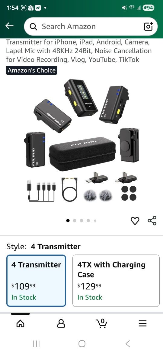 FULAIM X6 Wireless Lavalier Microphones with 4 Transmitter for iPhone, iPad, Android, Camera, Lapel Mic with 48KHz 24Bit, Noise Cancellation for Video