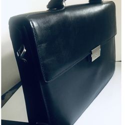 Kenneth Cole Men's or Women's Leather Black Briefcase / Computer Bag