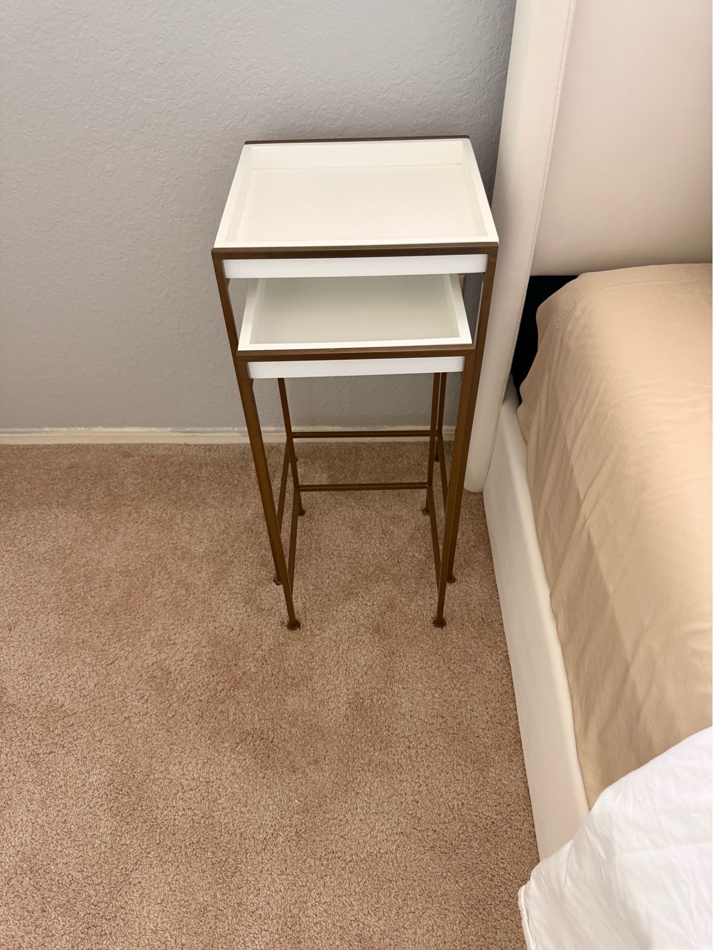 Nesting White Nightstands/End Table